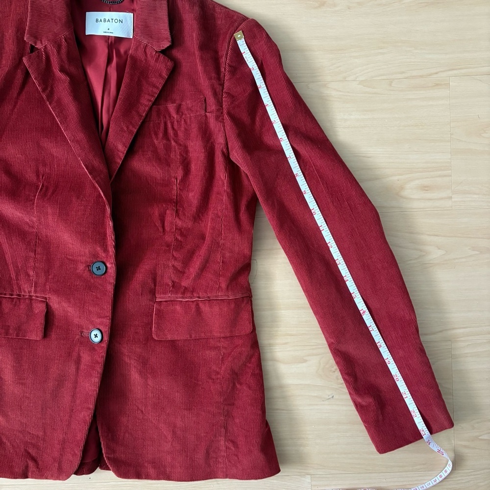 Babaton Rust Corduroy Blazer Women’s Size 4 Aritzia Jacket - Picture 13 of 14